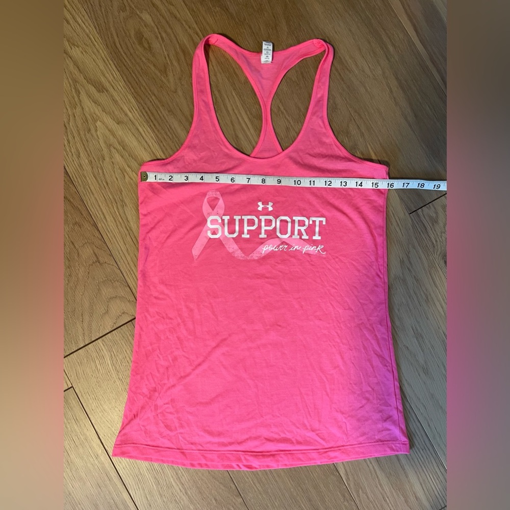 Under Armor pink breast cancer tank top SM - Picture 3 of 5